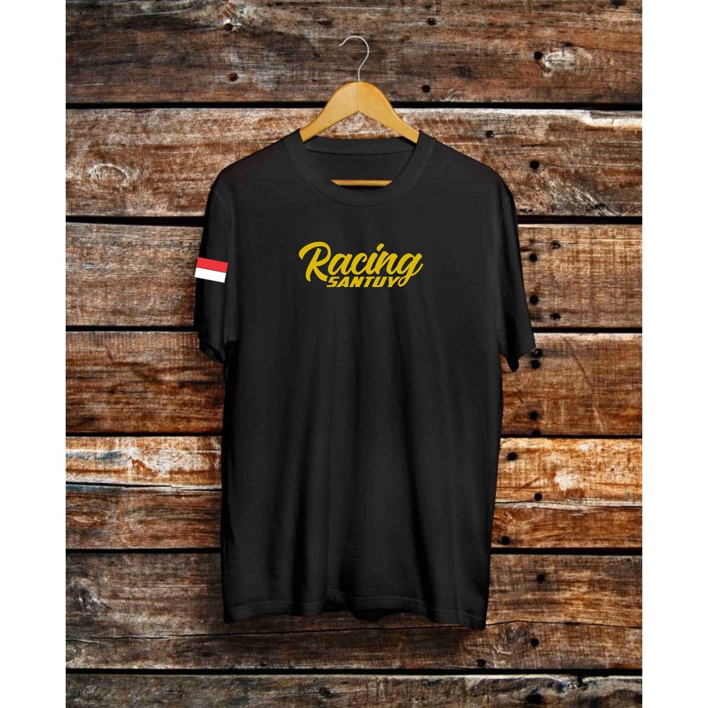 BISA COD / BAYAR DI TEMPAT / KAOS RACING SANTUY / LENGAN PENDEK / LENGAN PANJANG / KAOS TULISAN / KA