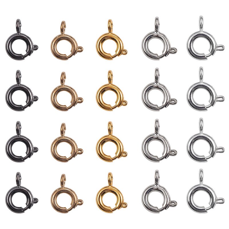 10pcs / Set Gesper / Cincin Metal 6mm Untuk Membuat Perhiasan / Kalung Rantai