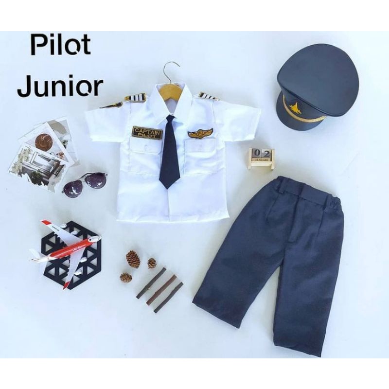 KOSTUM PILOT JUNIOR/KOSTUM PILOT PEREMPUAN/PILOT BOY/KOSTUM NEWBORN/KOSTUM KARNAVAL/SERAGAM PILOT/BA