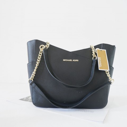 TAS WANITA SELEMPANG BAHU MK JET SET LARGE SAFFIANO LEATHER SHOULDER BAG
