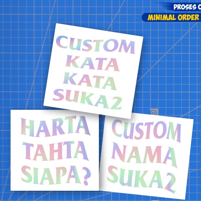 

Stiker Harta Tahta Nama kamu Custom Hologram (Bebas Request Kata2)