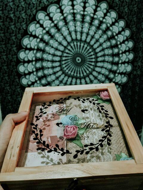 Kotak Mahar 2 Perhiasan Berbahan Kayu Palet