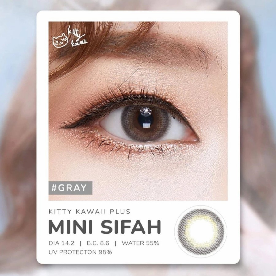 ORIGINAL KITTY KAWAII SIFAH GREY BROWN MINUS NORMAL SOFTLENS SOFLENS