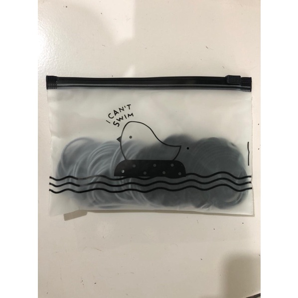 100 pcs Kunciran Rambut Pouch Korea-Mix biru hitam