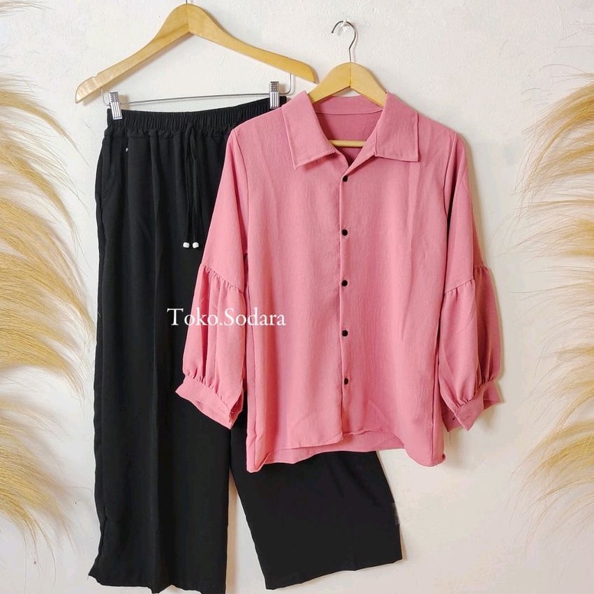 Setelan Arina lengan Balon Free BROSS // One Set Pakaian Wanita // Setelan Wanita terbaru