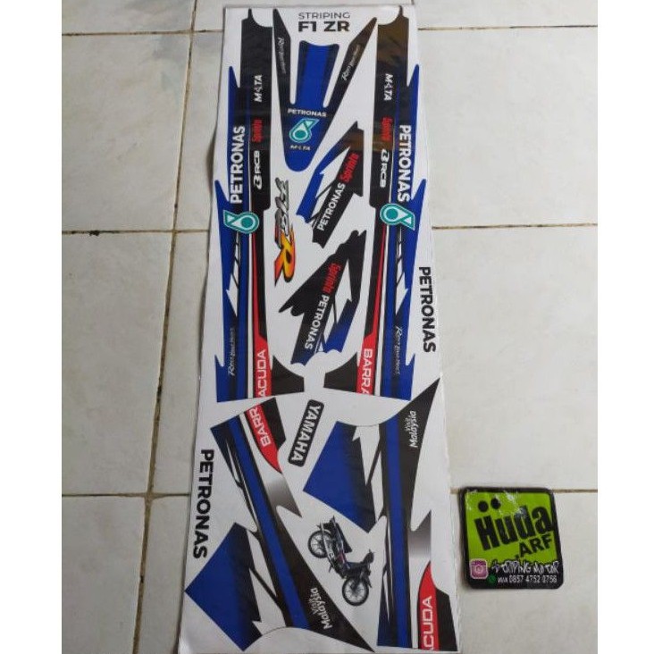 stripping sticker lis motor variasi Yamaha fiz r Petronas F1z r Petronas fiz r Petronas biru