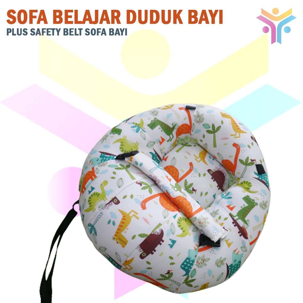 13 || SOFA BABY Belajar Duduk Bayi Bergambar Plus Safety Belt SOFA BAYI