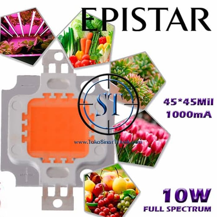 HPL 10 Watt Grow Light Plant Lamp EPISTAR 400-840nm High Power LED Tanaman Tumbuhan