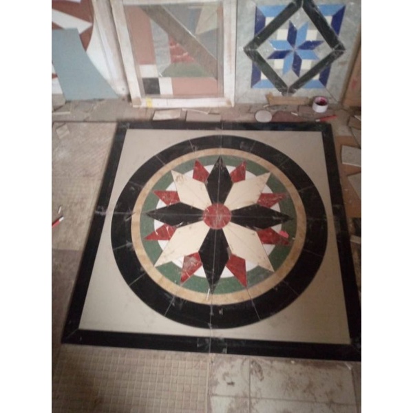 Granit pola bunga 120x120 lantai dekorasi