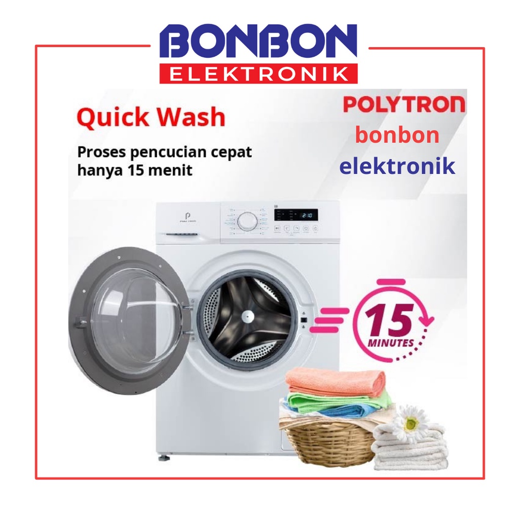 Polytron Mesin Cuci 1 Tabung Front Loading 7KG PFL 7051 / PFL7051 7 KG Wonder Wash