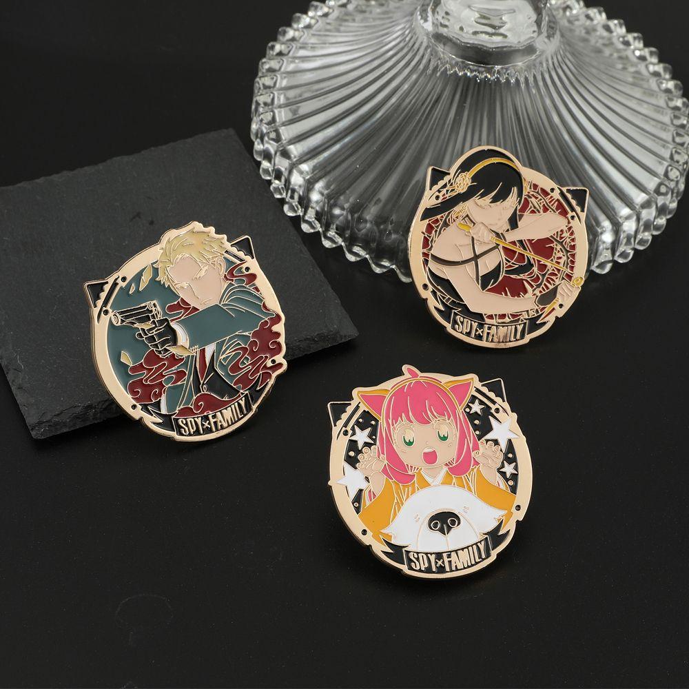 Lanfy Kerah Pin Perhiasan Cosplay Pakaian Dekorasi Kartun SPY X Keluarga Lencana Pin Anime Badge