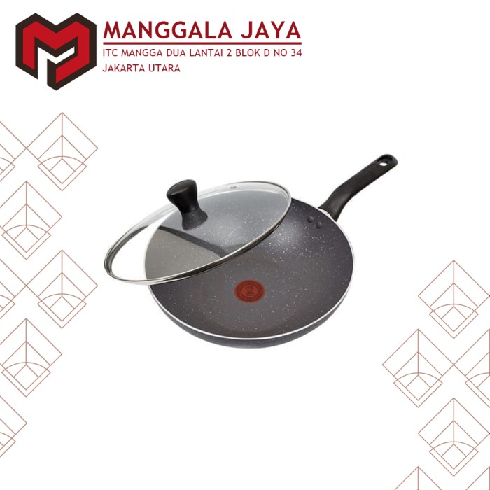 TERLARIS TEFAL NATURA WOK PAN WITH LID 28 CM / WOK TUTUP KACA