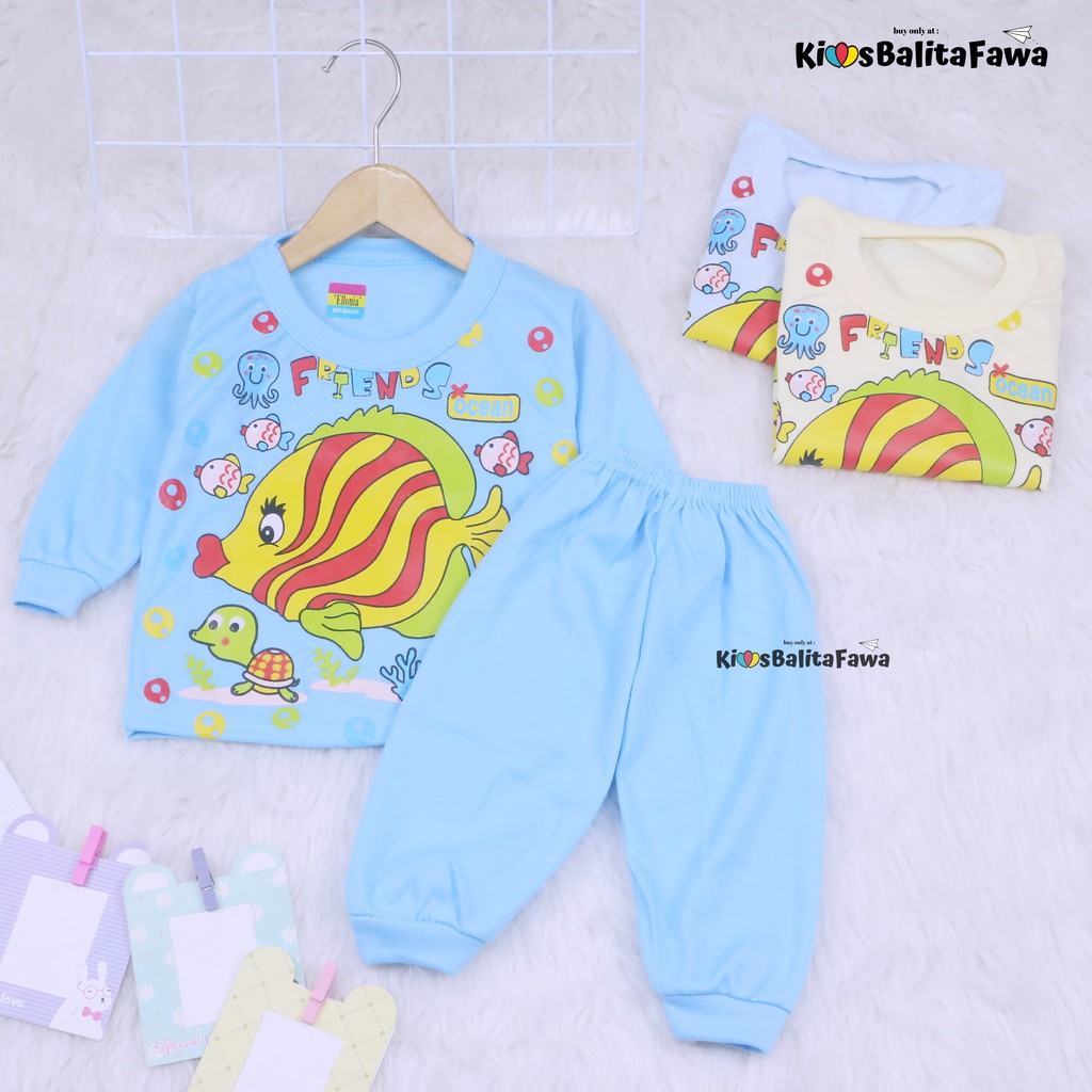 Piyama Kaos Kartun Uk. Bayi // Kaos Bayi Celana Bayi Baju Tidur BayiPerlengkapan Bayi Murah Piyama