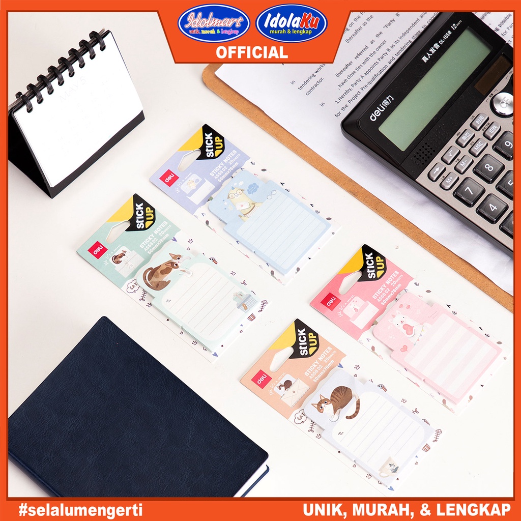 IDOLAKU Deli Sticky Notes A558-02 Animals / Memo Kertas Tempel Motif Binatang Lucu Unik Murah