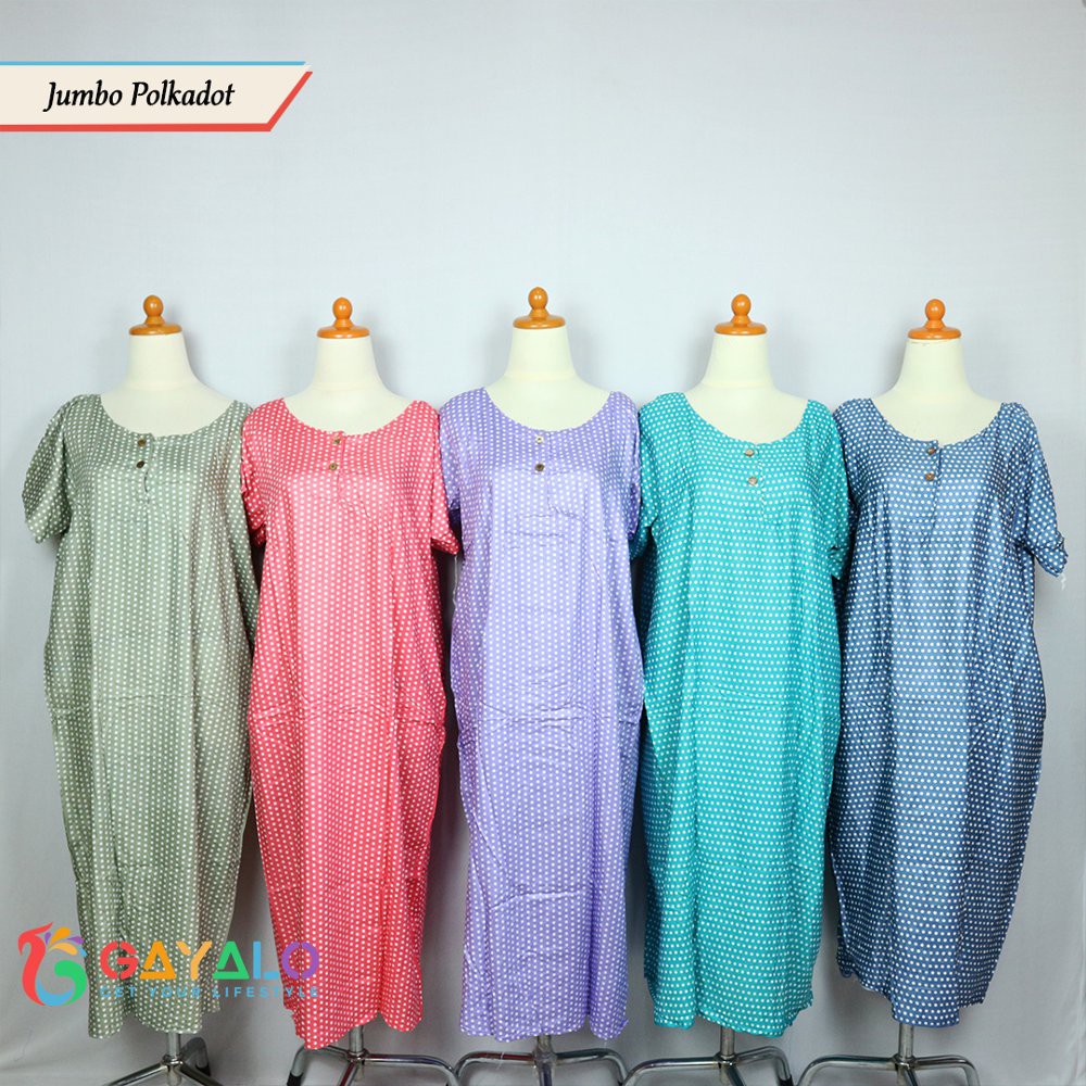 DISKON Daster Jumbo Polkadot - Daster Gaylo - Daster Motif Lucu - Daster Murah - Grosir Daster
