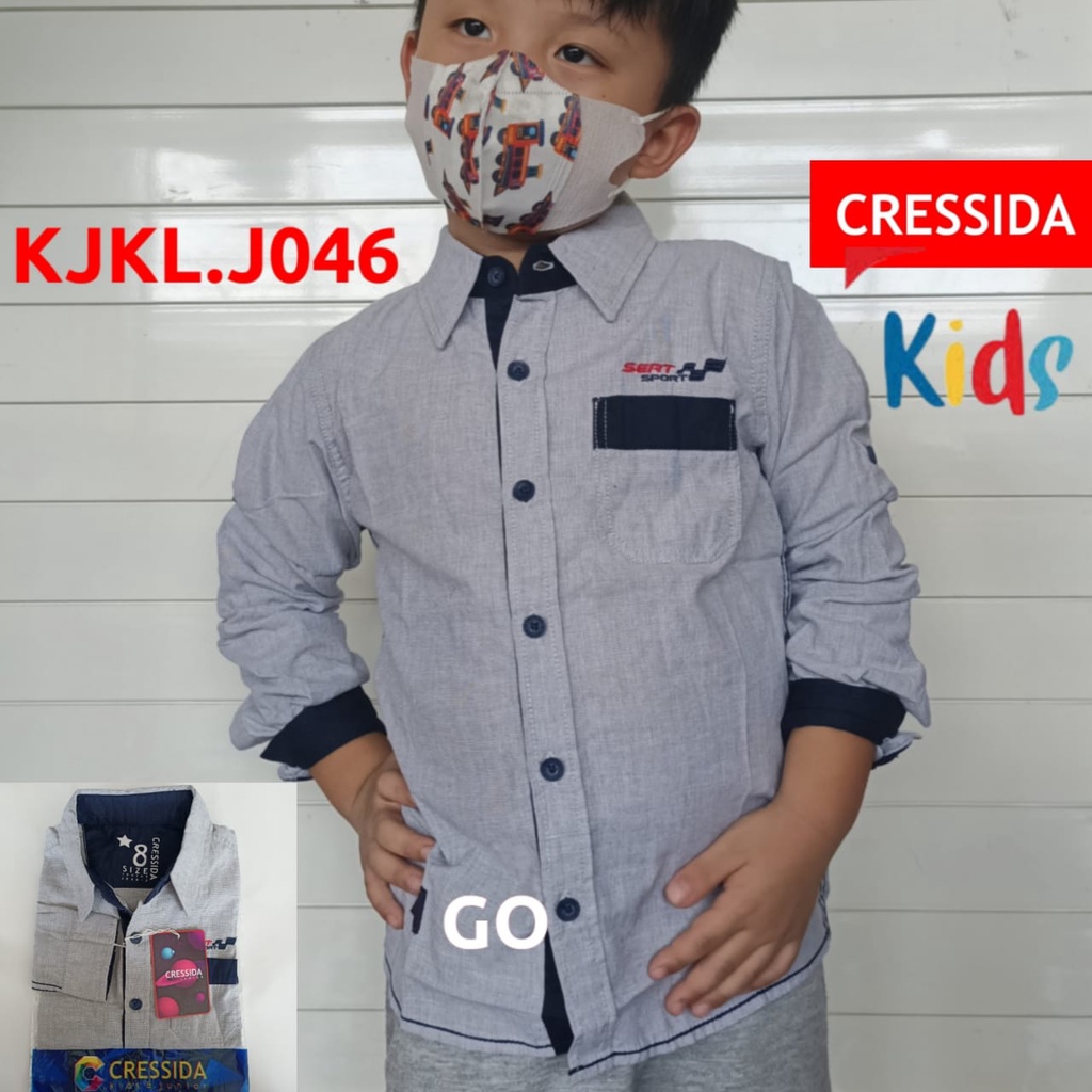 gos CRESSIDA KEMEJA KIDS Pakaian Laki Laki Baju Atasan Hem Anak Cowok Lengan Panjang Casual