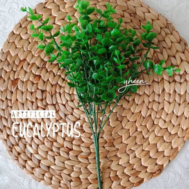 Artificial Eucalyptus / Daun Eucalyptus (belum termasuk vas)