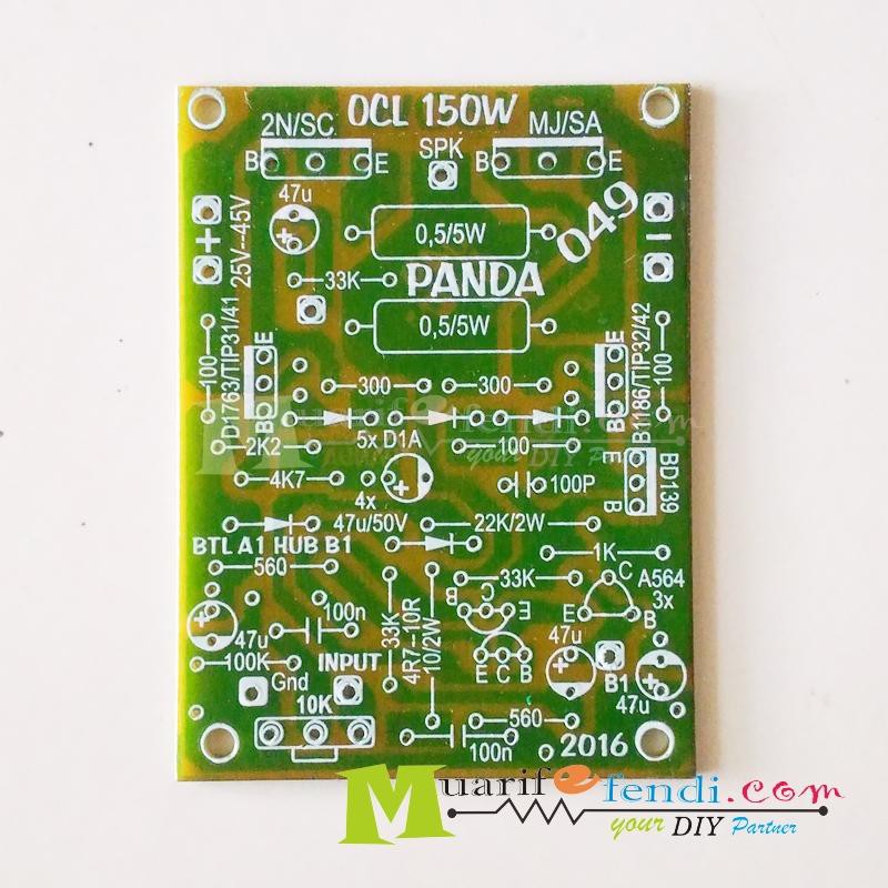 PCB Power Amplifier OCL MONO 150Watt PANDA