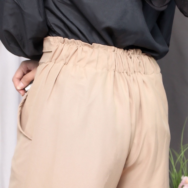 Celana Kulot Highwaist - Linen Cullote Double Button