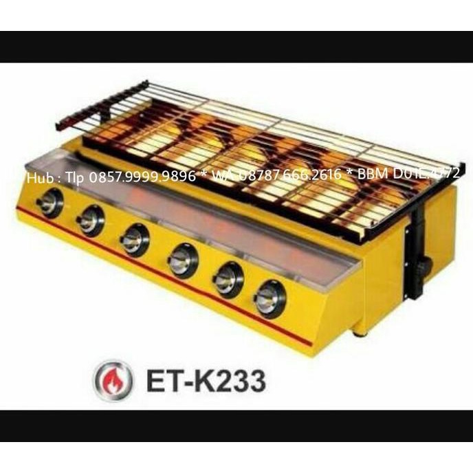 Panggangan Gas 6 Tungku (Sosis Bakar,Ayam,Ikan) Kompor Panggang