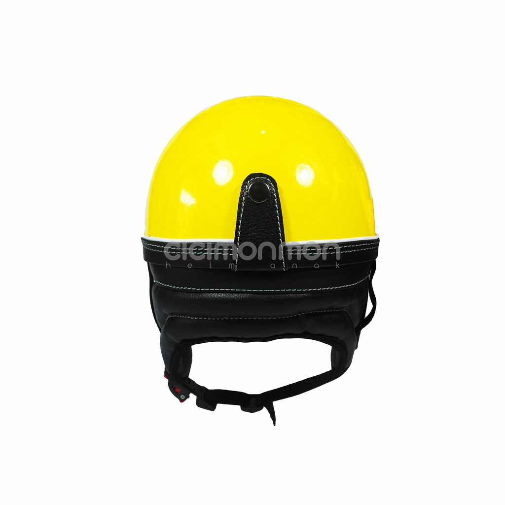 DIN Helm Club Dewasa Retro Colorfull Korean Style SNI Kuning Glossy