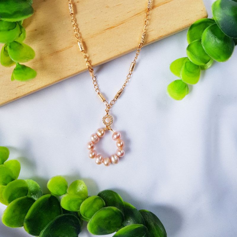 Kalung Mutiara Air Tawar Asli dari Lombok Rhodium Plating 159