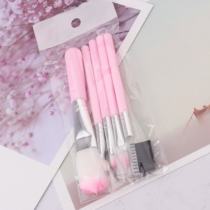 BAJ Termurah 5pcs/set Kuas Make Up Brush Kuas Makeup Eyebrow Brush Blush on Brush Eyeshadow Brush Sponge AK011