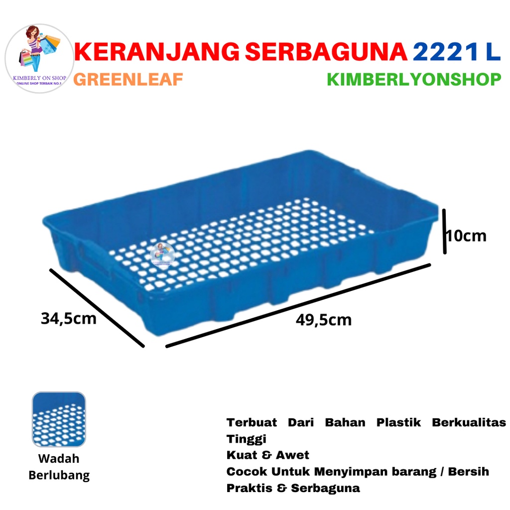 Keranjang Industri Container Box Roti 2221 L Green Leaf