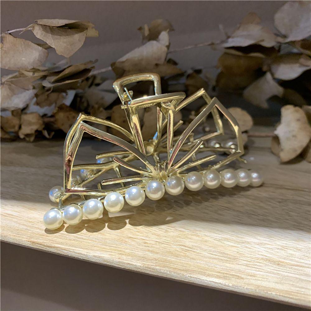 DYRUIDOJ Pearl Hair Claw Shark Clip Korea Perempuan Mandi Telinga Kelinci Alloy Wanita Hair Clips