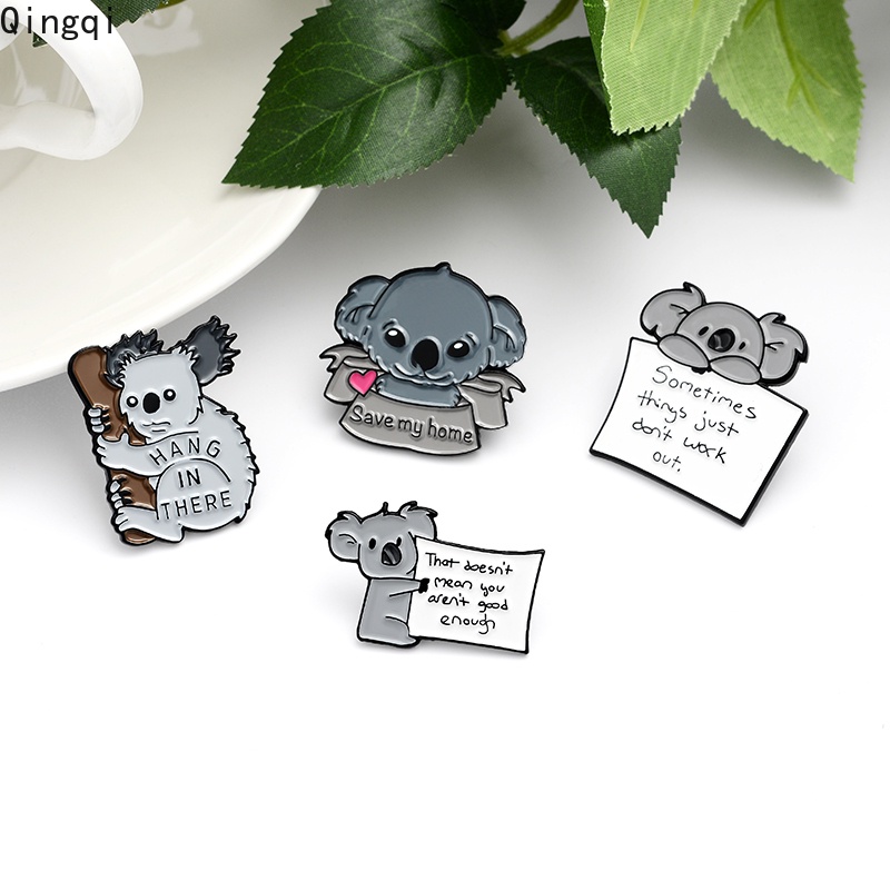 Bros Pin Enamel Desain Kartun Hewan Koala Beruang Untuk Hadiah Teman