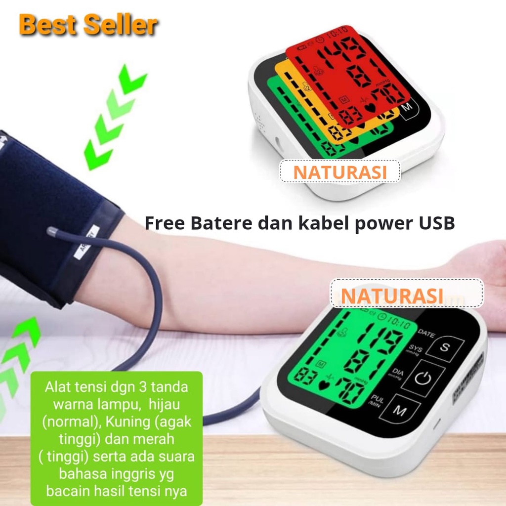 Tensimeter digital Blood Pressure electronic alat pengukur tekanan darah di lengan atas