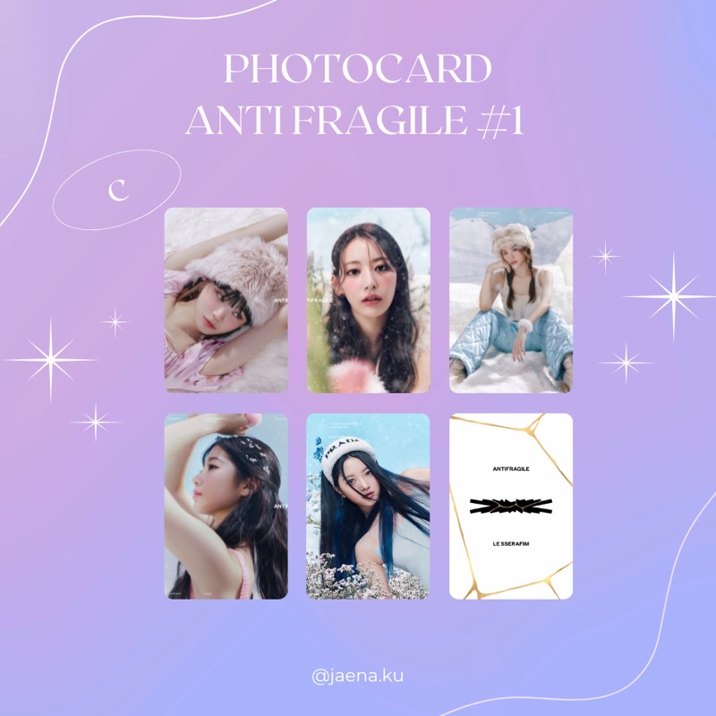 [LE SSERAFIM] PHOTOCARD LE SSERAFIM ANTI FRAGILE FROZEN AQUAMARINE IRIDESCENT OPAL‼️BACA DESKRIPSI‼️