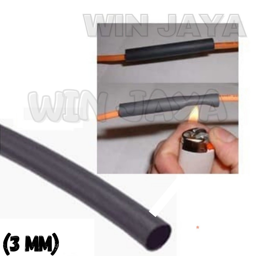 ISOLASI BAKAR PERMETER SELONGSONG KABEL 3mm HEAT SHRINK SELANG BAKAR