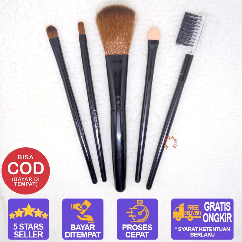 Lovelybutik -  Kuas Makeup 1 Set / Kuas makeup 1 set brush 5 Ins 1 / Kuas  Makeup Set Lengkap / Kuas Makeup Lengkap / Kuas Makeup Murah