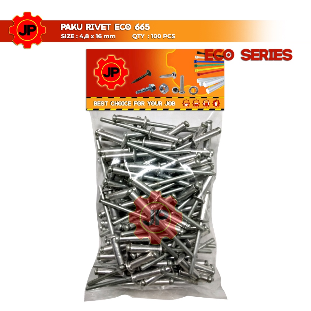 PAKU RIVET ECO 665 100 PCS 4.8 x 16 MM BLIND RIFET TEMBAK ALUMINIUM