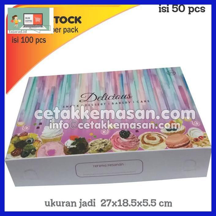 

D5Gt6R6- Dus Box Kemasan Roti Kue Donat Uk 27 X 18,5 X 5,5 Cm Foodgrade 57Ti800U-