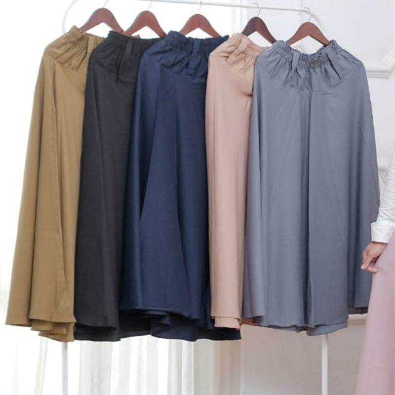 Rok Panjang Wanita Model Payung Jatuh Bahan Wolfis