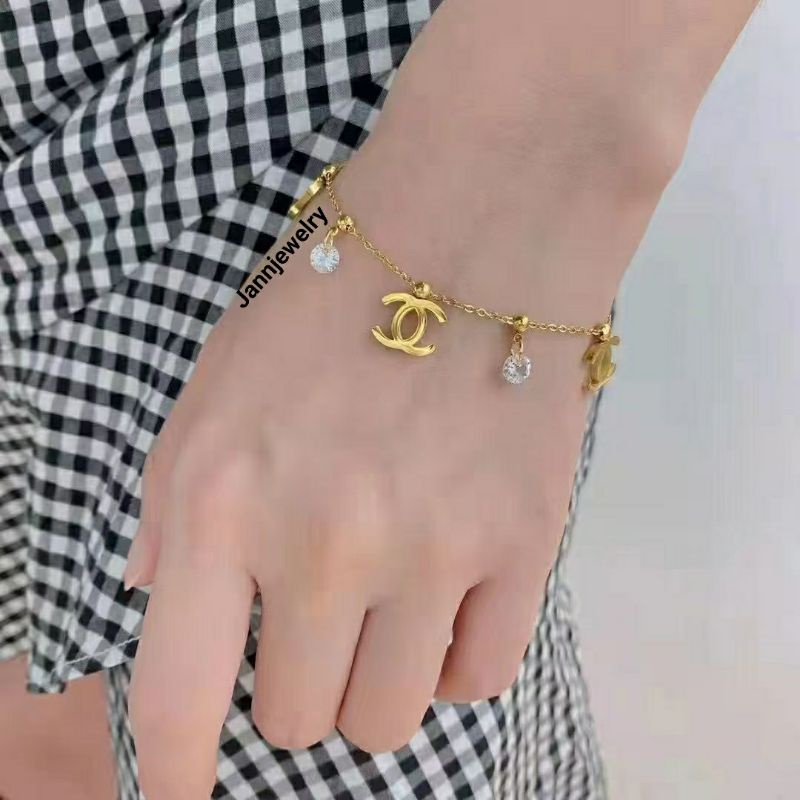 gelang titanium asli brand zircon anti karat&amp;alergi