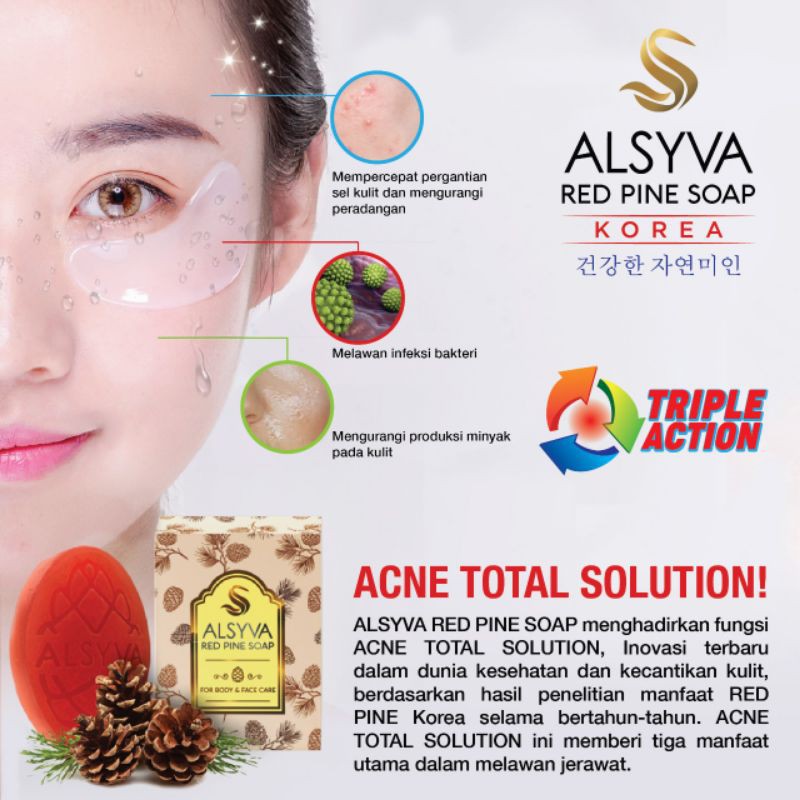 SABUN ANTI JERAWAT AMPUH ALSYVA RED PINE SOAP