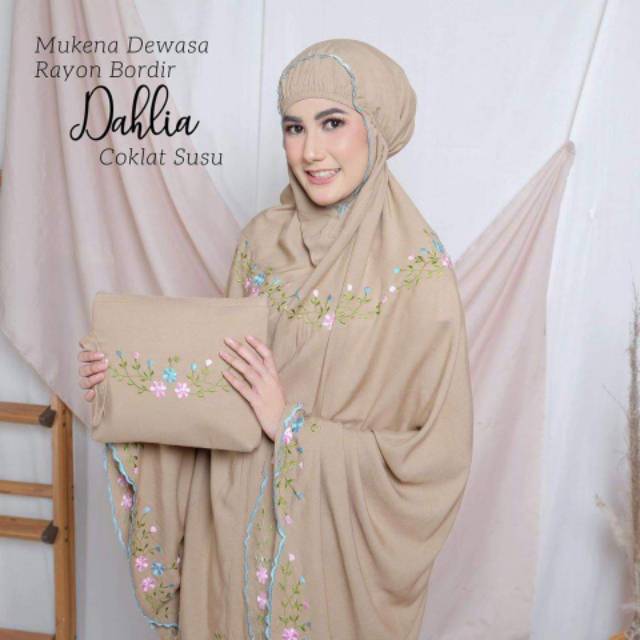 MUKENA TELEKUNG RUKUH KADO HANTARAN RAYON ADEM BORDIR DAHLIA DEWASA GROSIR MUKENAH TASIK MURAH