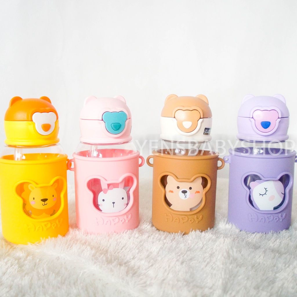 Strap Drink Bottle 600ml - Botol Minum Anak Tali Dan Sedotan 8711