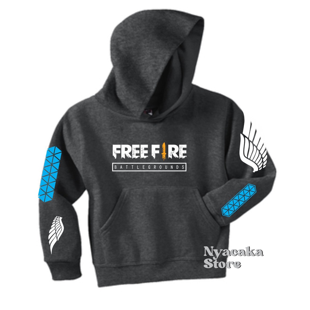 Jaket FF Anak Hoodie Jumper Free Fire Sweater Anak Jaket Garena Usia 7-13 Tahun