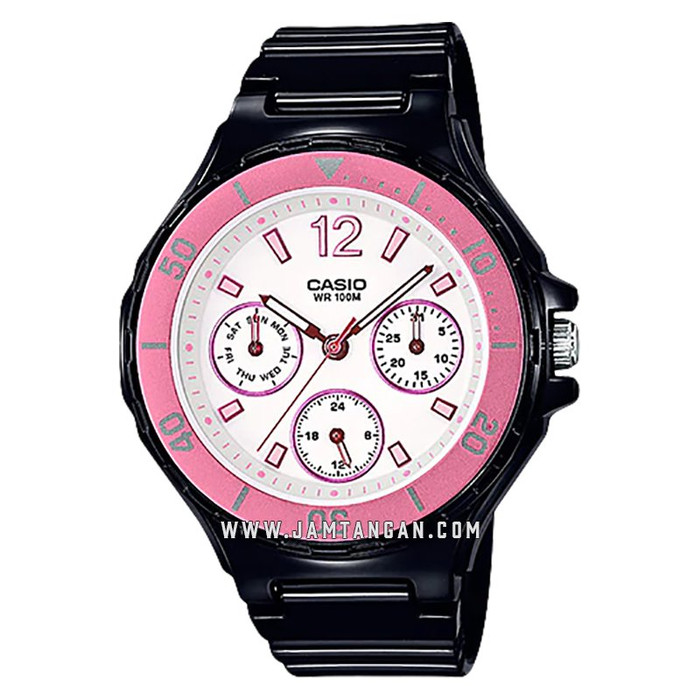 Casio LRW-250H-1A3VDF Ladies Analog White Dial Black Resin Strap