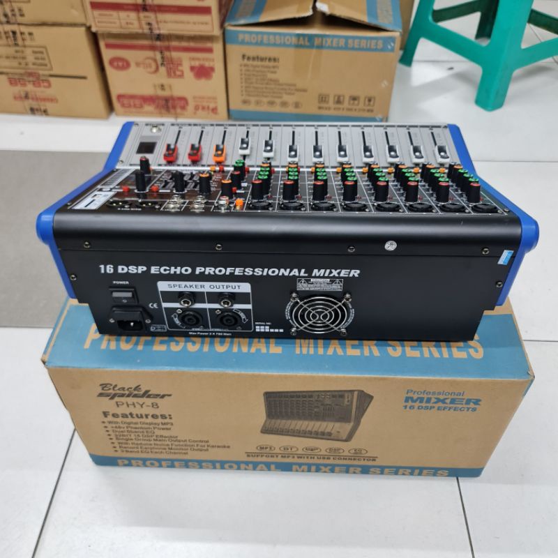 POWER MIXER BLACK SPIDER 8 CHANNEL PHY 8 POWER MIXER BLACKSPIDER PHY8