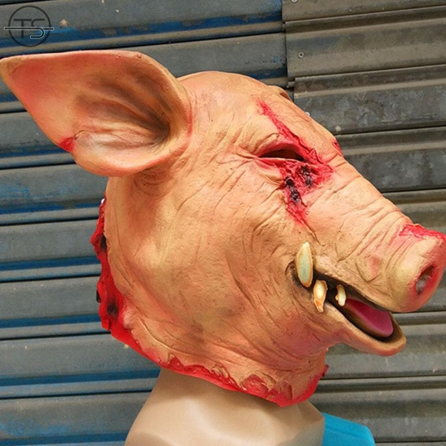 Topeng babi zombie patkai cu pat kai piggy pig full latex