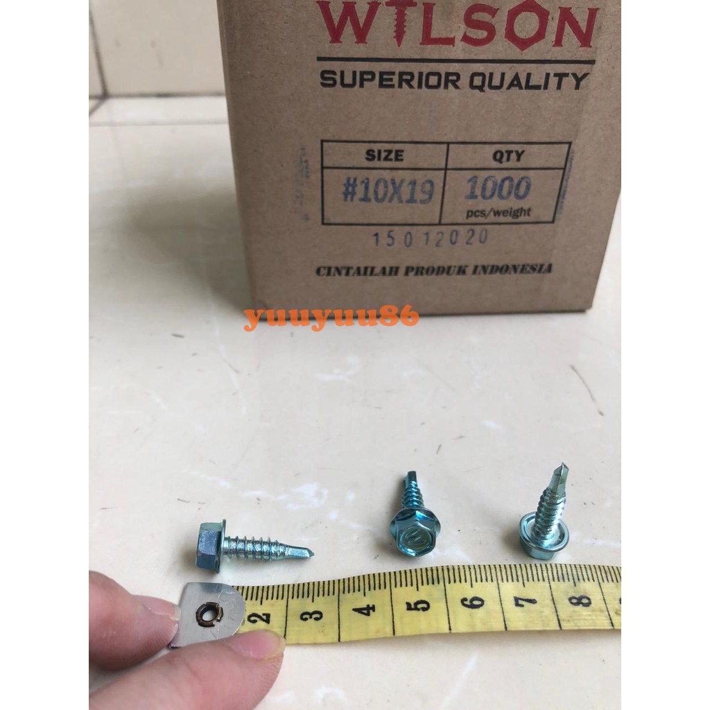 100PCS BAUT ROOFING/BAUT BAJA RINGAN 10X19/BAUT 2CM/SKRUP BAJA RINGAN