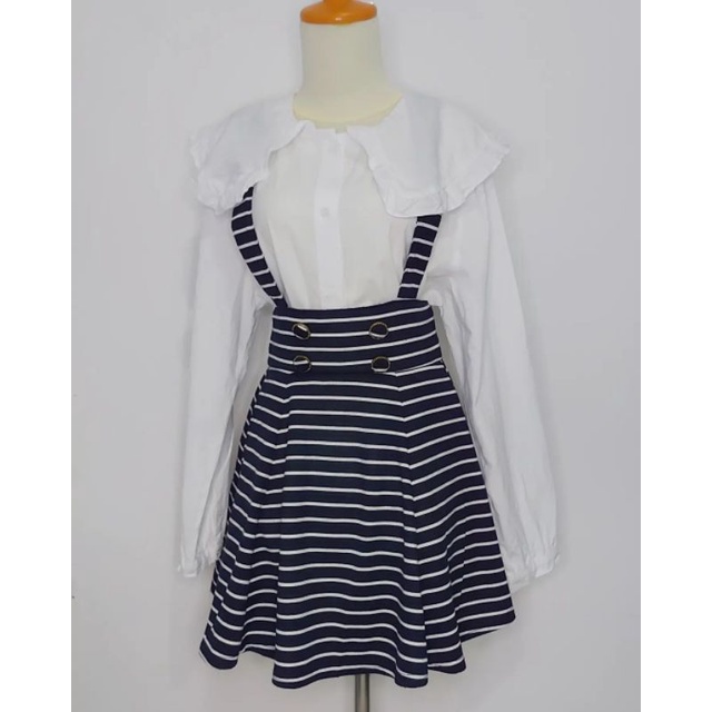Navy Stripe Jumpskirt Airly Momo