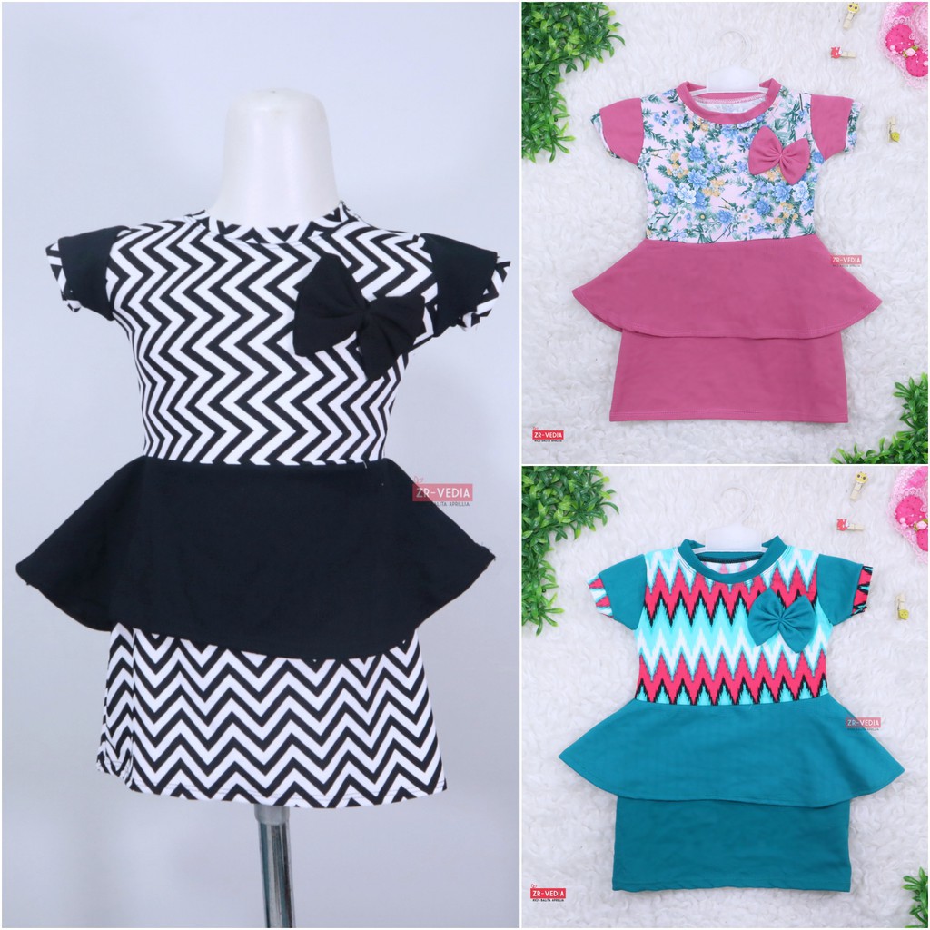PROMO BAJU ANAK Dress Viona Lengan 1 2 Tahun Dres Lengan Pendek Anak Perempuan Motif Baju