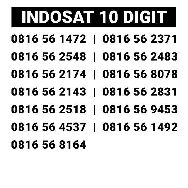 Nomor Cantik IM3 Indosat Ooredoo 10 Digit Kartu Perdana Nomer 10 angka