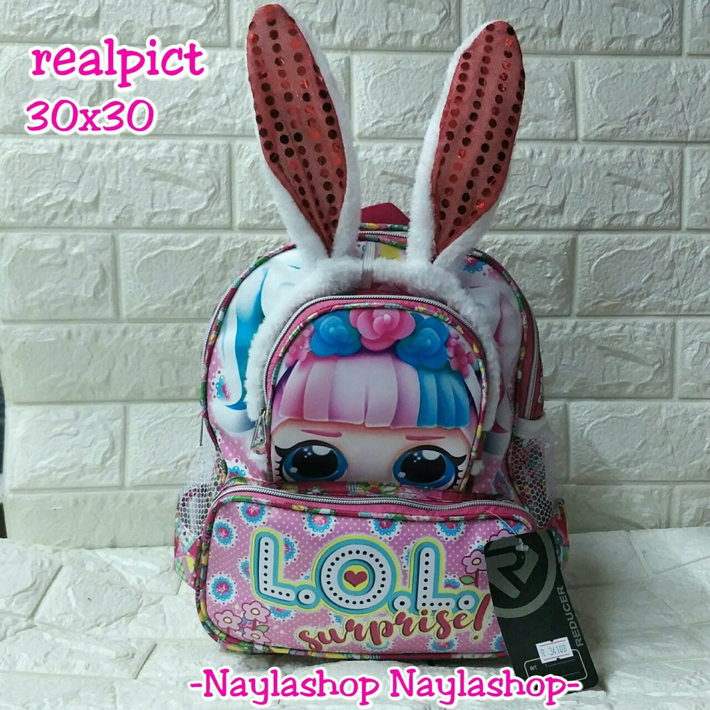 Back Pack Double Decker_Tas Ransel Anak_Lol_Unicorn_Superhero_Paw Patrol_Shopkins Fashion Cewek W5Q3